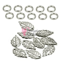 Inele din metal pentru codite afro RNG57KK Argintii , Set 10 bucati + 10 inele Cadou